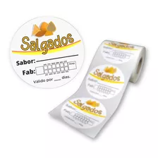 1.500 Etiquetas Adesivas Para Salgados - Redonda 5,7 Cm