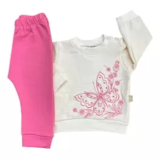 Conjunto Frisa Buzo Estampado Y Pantalón Mariposas 23310yb