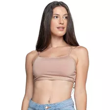 Top Cropped Faixa Feminino Alça Fina Básico Blogueirinha