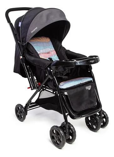 Carrinho De Bebê Cosco Kids, Reverse, Preto Onda