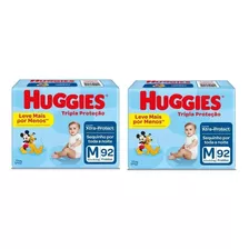 Kit Fraldas Huggies Tripla Proteção Tam M - 184 Unidades