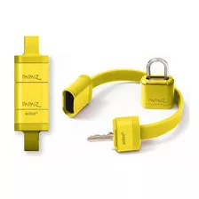 Cadeado Pulseira Borracha Active Papaiz Tamanho P - Amarelo