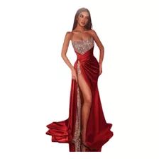 Maxi Vestidos Rojos De Fiestas Elegantes Con Lentejuelas A