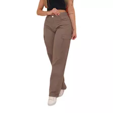 Calça Feminina Juvenil Cargo Com Bolsos Premium Moda