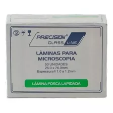 Lâmina Vidro Microscopia 26x76mm Fosca Lapidada 50 Unidades