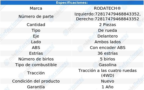 Par Mazas De Rueda Del Tundra V8 4.6l 4wd 07 Al 22 Rodatech Foto 2