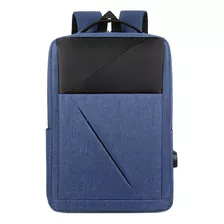 Mochila Impermeável Para Notebook 15.6 Masculina Saída Usb Cor Azul