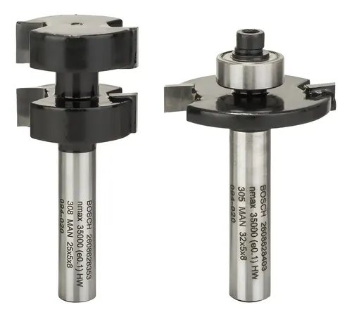 Set De Fresas Bosch Con Encastre Tipo Machimbre Vastago 8mm