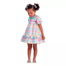 Vestido Infantil Mon Sucre Arraial Junino Quadriculado