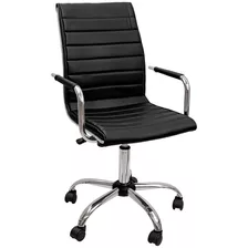 Silla De Oficina Secretarial Sillon Base Giratoria Cromada