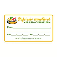 200 Adesivos Para Marmita Comida Congelada Fitness 7x4cm