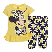 Conjunto De Camisetas E Shorts Infantis Disney Minnie Mouse