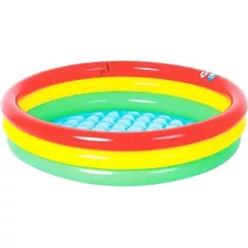 Piscina 95l Redonda Lisa Color Art Brink 3 Níveis Criança 