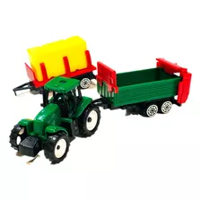 Tractor Escala 2 Acoplados Set Campo Wheels Regalo Navidad