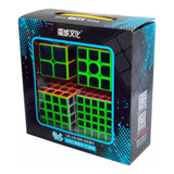 Box Cubo MÃ¡gico Moyu 2x2x2 + 3x3x3 + 4x4x4 + 5x5x5 Carbon