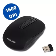 Mouse Sem Fio Usb Recarregável 1600dpi Mo277 Multilaser Cor Preto