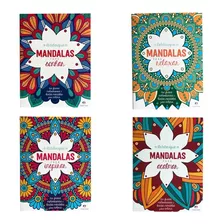 Kit 4 Revistas Colorir Pintar Adulto Jardim Mandalas Acalmar