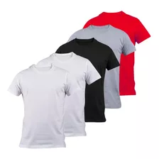 Pack X 5 Remera Basica Hombre Manga Corta Lisa 100% Algodon