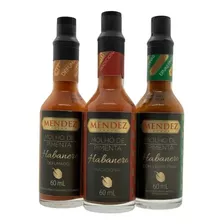 Kit 03 Molho De Pimenta Habanero Mendez 60ml Vidro Sabores