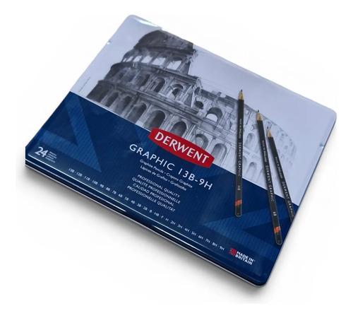 Lapices Grafitos Derwent Graphic X 24 Gama 13b-9h Lata Imagen