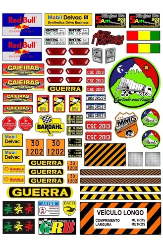 Cartela Adesivos Para Caminhoes Miniatura Elka Ou Madeira R$ 39 em Caxias  do Sul - Rio Grande do Sul