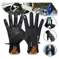 Guantes Cuero Térmicos Impermeables Touch Para Moto/bici