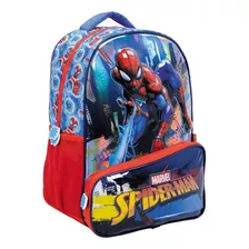 Mochila Escolar Espalda Spiderman 17 Pulgadas Wabro Color Rojo/azul