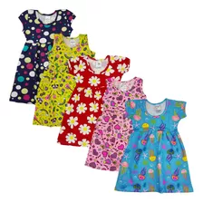 Kit 5 Vestido Infantil Meninas Verão Roupitas Tamanhos 1/8