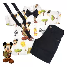 Conjunto Mickey Safari Temático Menino Luxo Festa 