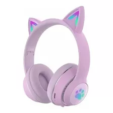 Audífonos Inalámbrico Bluetooth Led Orejas Gato Niñas L550