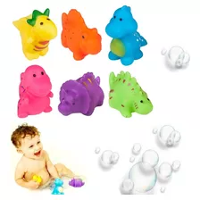 Brinquedo Para Banho Do Bebe 6 Bichinhos De Vinil Dinossauro