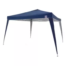 Tenda 3x3 Metros Gazebo Poliéster Azul Inclinada Sanfonada