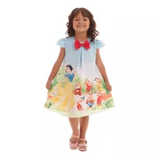 Vestido Branca De Neve Infantil Trapézio