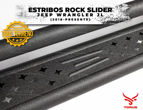 Estribos Acero Rock Slide Jeep Wrangle Jl 4 Puerta 2018-2024 Foto 6