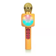 Microfono Karaoke Bluetooth Parlante Efectos Usb Recargable Color Dorado