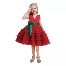 Vestido De Princesa De Navidad Manga Corta Tutu Para Niñas