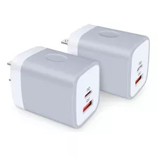 Bloque Cargador Pared Usb C 20 W 2 Adaptador Corriente Usb-c