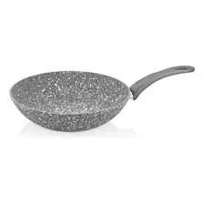 Wok Sartén Papilla, Antiadherente Granito, 28cm, Cocina Color Gris Granito