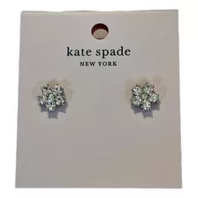 Aros, Kate Spade New York, Flor Cristal, Baño Oro Blanco