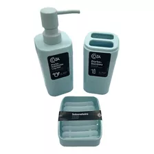 Set Baño Dispenser Portacepillos Jabonera Pettish Online Vc