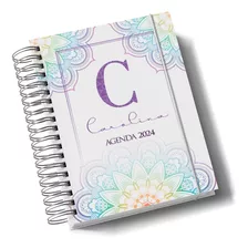 Agenda Modelo Floral Atualizada 2024 Capa Dura Personalizada