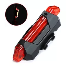 Luz Led Recargable Usb Para Bicicleta Trasera Rojo