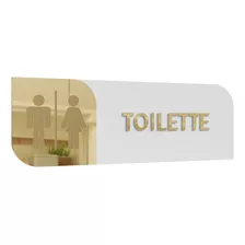 Placa De Porta Sinalização Toilette Mdf Acrílico