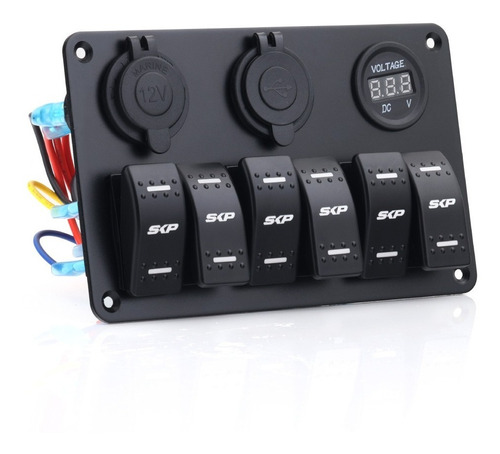 Caja De Switches Marino Con Usb Y Voltmetro On-off Jeep Rzr Foto 4