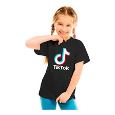 Remera Algodón Negra Infantil Tik Tok