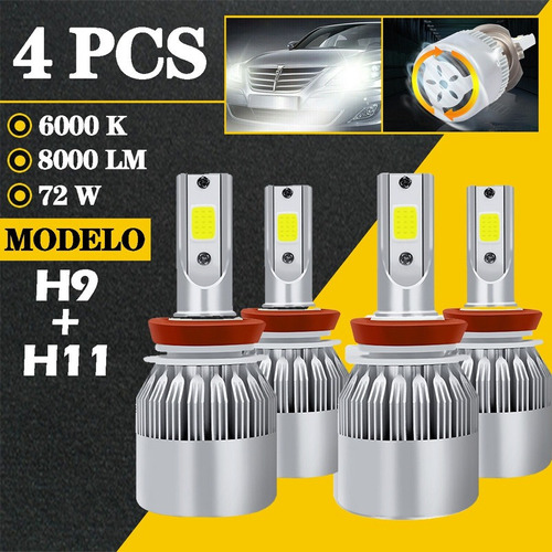 H9 H11 Kit De Bombilla Led Luz Alta/baja Para Nissan