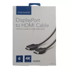 Cable Original Insignia 6' Displayport A Hdmi 4k Uhd Ultra