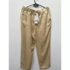 Pantalon Zara.nuevoseda Gruesa.lcolor Té Con Leche