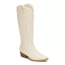 Bota Vaquera Textura En Tubo Moderna Moda Apv 325-7067