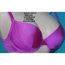 Brasier Sostenes Copa B Push Up Gym Ropa Interior Femenina